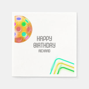 Pickleball Sports Neon Thema Diskothek Party Serviette