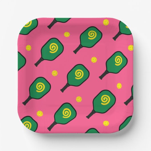 Pickleball Sports Party Pappteller (Vorderseite)