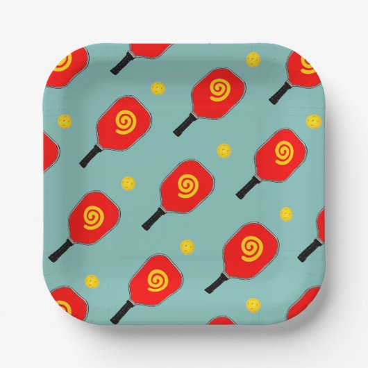 Pickleball Sports Party Pappteller (Vorderseite)