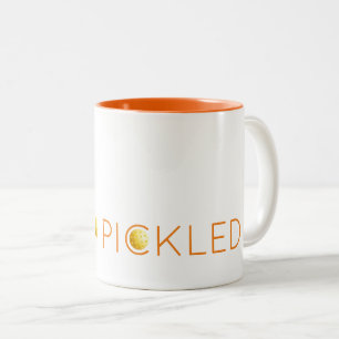 Pickleball Sports PICKLED Orange Yellow Balls Spaß Zweifarbige Tasse