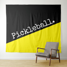 PICKLEBALL Sportselektiver, hellgelber schwarzer F Wandteppich