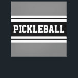 PICKLEBALL Sporty Schwarz-weiß Gray Racing Streife Leinwanddruck<br><div class="desc">Dieses lustige,  sportliche Design beinhaltet PICKLEBALL Text in einem schwarzen Streifen mit doppelter weißer Streifen auf grauem Hintergrund.</div>