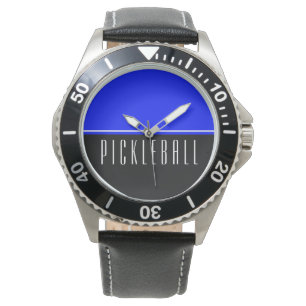 PICKLEBALL Sporty Vibranly Blue Black Color Block Armbanduhr