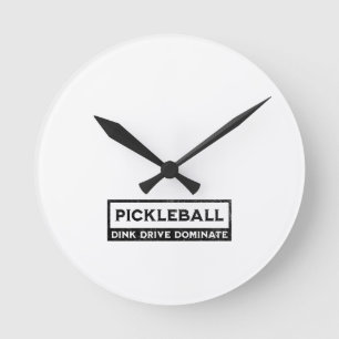 Pickleball-Spruch Vintage Runde Wanduhr