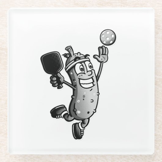 Pickleball Star Glasuntersetzer (Vorderseite)