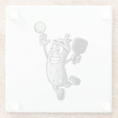 Pickleball Star Glasuntersetzer (Rückseite)