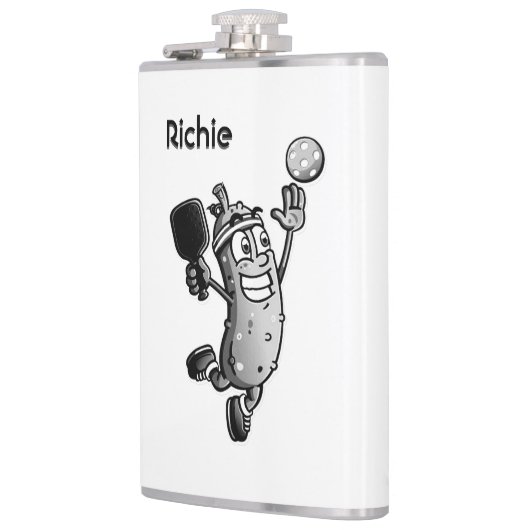 Pickleball Star mit Name oder Monogramm Flachmann (Links)