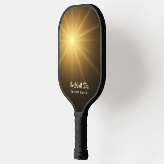 Pickleball Star Moderner Cooler Name Mit Monogramm Pickleball Schläger (Links)