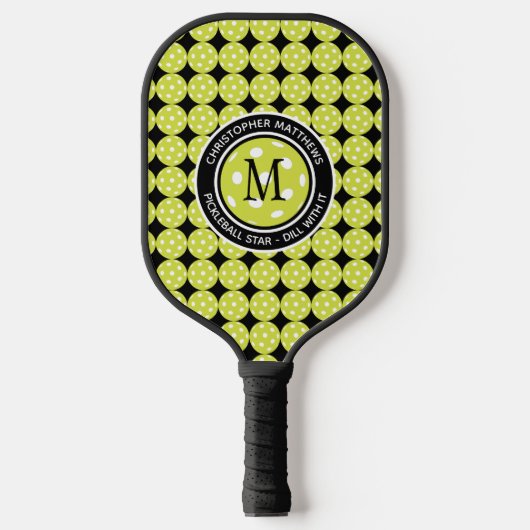 Pickleball Star Name des benutzerdefinierten Zitat Pickleball Schläger (Vorderseite)