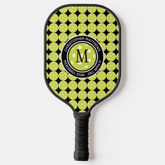 Pickleball Star Name des benutzerdefinierten Zitat Pickleball Schläger (Rückseite)