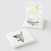 Pickleball Star Steinuntersetzer (Seitenansicht)