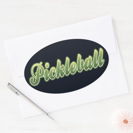 Pickleball-Sticker Ovaler Aufkleber (Umschlag)