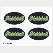Pickleball-Sticker Ovaler Aufkleber (Blatt)