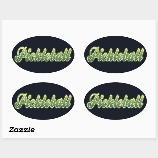Pickleball-Sticker Ovaler Aufkleber (Blatt)