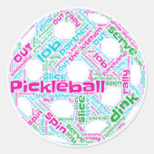 Pickleball-Sticker Runder Aufkleber (Vorderseite)