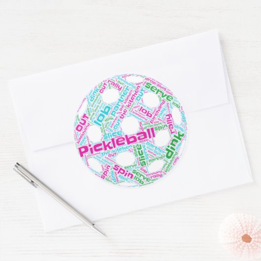 Pickleball-Sticker Runder Aufkleber (Umschlag)