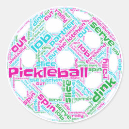Pickleball-Sticker Runder Aufkleber
