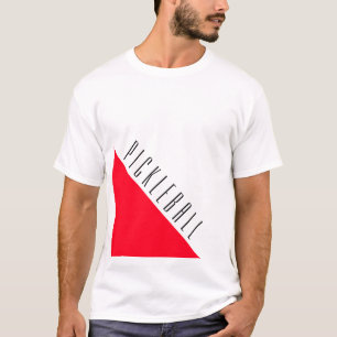 PICKLEBALL Stilvolle, helle rote Kante auf Weiß T-Shirt