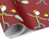 Pickleball-Stockmann Geschenkpapier (Rolleneckpunkt)