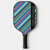 Pickleball Streifen Lila türkis Personalisiert Pickleball Schläger (Vorderseite)