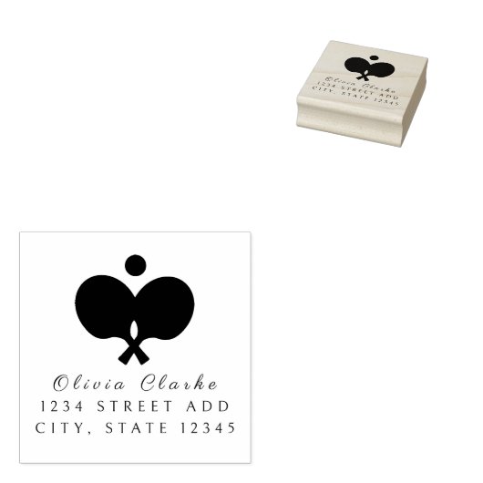 Pickleball Stylish Script Rubber Briefmarke Gummistempel (Stempel)