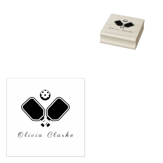 Pickleball Stylish Script Rubber Briefmarke Gummistempel (Stempel)