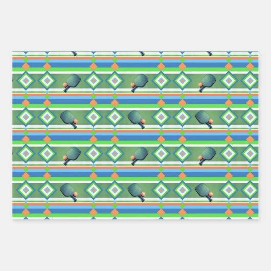 Pickleball Summer, Pickleball Themed Party Geschenkpapier Set (Vorderseite)