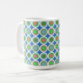 Pickleball Summer Polka Dot Orange Green Blue Ball Kaffeetasse (Vorderseite Links)