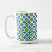 Pickleball Summer Polka Dot Orange Green Blue Ball Kaffeetasse (Links)