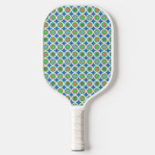 Pickleball Summer Polka Dot Orange Green Blue Ball Schläger (Vorderseite)