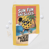 Pickleball Sun Fun and Slices Funny Vacation Golfhandtuch (Insitu)