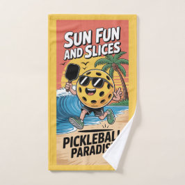 Pickleball Sun Fun and Slices Funny Vacation Handtuch