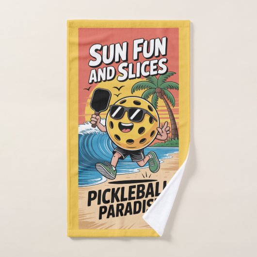 Pickleball Sun Fun and Slices Funny Vacation Handtuch (Handtuch)