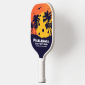 Pickleball Sun Palm Trees Hinzufügen von benutzerd Pickleball Schläger (Links)