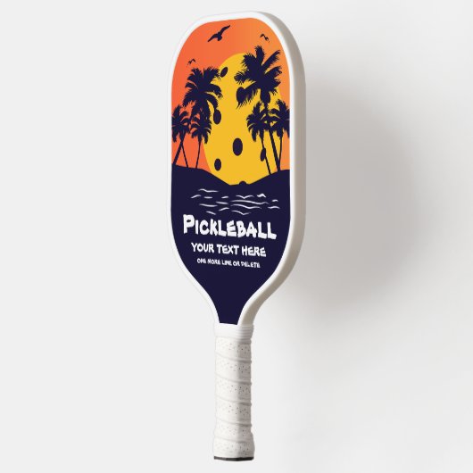 Pickleball Sun Palm Trees Hinzufügen von benutzerd Pickleball Schläger (Links)