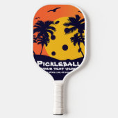 Pickleball Sun Palm Trees Hinzufügen von benutzerd Schläger (Rückseite)