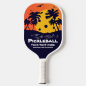 Pickleball Sun Palm Trees Hinzufügen von benutzerd Schläger (Rückseite)