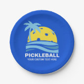 Pickleball Sun Palm Trees Pickleball Party Custom Pappteller (Vorderseite)