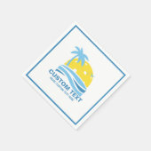 Pickleball Sun Palm Trees Pickleball Party Custom Serviette (Ecke)