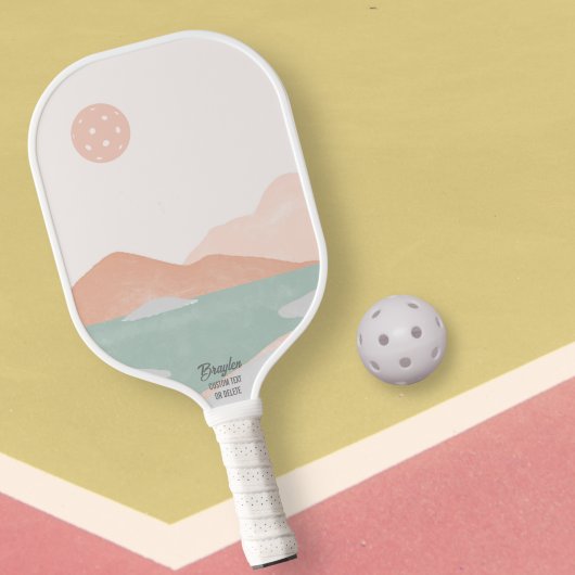 Pickleball Sunset Minimal neutrale Landschaft Cust Pickleball Schläger