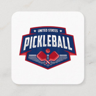 Pickleball Support Team Pickleball Player USA Quadratische Visitenkarte