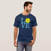 Pickleball T - Shirt: "LIEBE" Marine-Blau (Männer) T-Shirt (Vorne ganz)