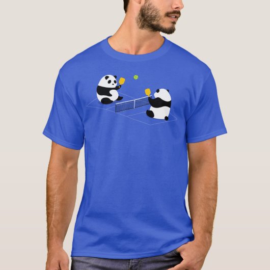 Pickleball T - Shirt: "Pickleball Pandas" (Blau) T-Shirt (Vorderseite)