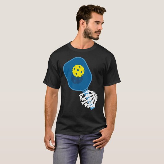 Pickleball-T - Shirt: Skeletton-Hängepaddel T-Shirt (Vorne ganz)