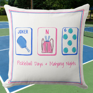 Pickleball-Tage und Mahjong-Nächte Dekorativ Kissen