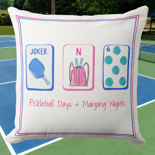 Pickleball-Tage und Mahjong-Nächte Dekorativ Kissen