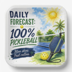 Pickleball Tagesleben Vorhersage Pappteller