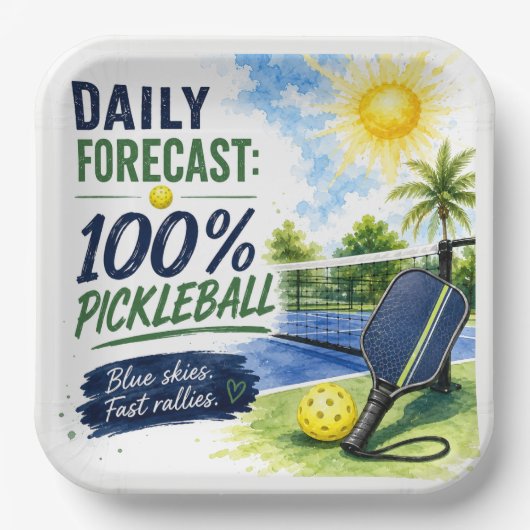 Pickleball Tagesleben Vorhersage Pappteller (Vorderseite)