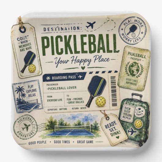 Pickleball Tagesleben Vorhersage Pappteller (Vorderseite)