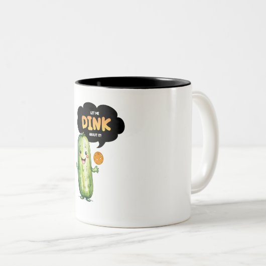 Pickleball-Tasse, Funny, Niedliches Pickleball-Ele Zweifarbige Tasse (VorderseiteRechts)